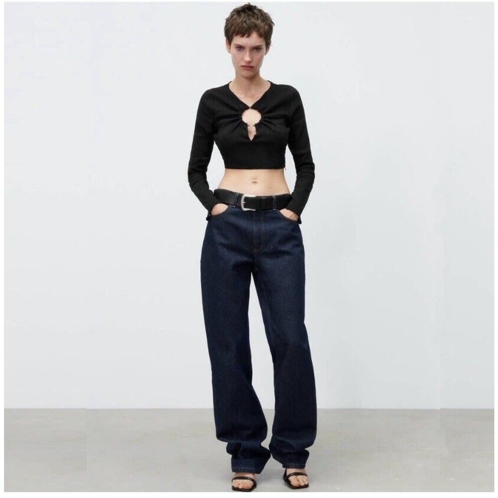 Charlotte Gainsbourg x Zara Womens Size 0 Tailored Straight Leg Jean High Rise